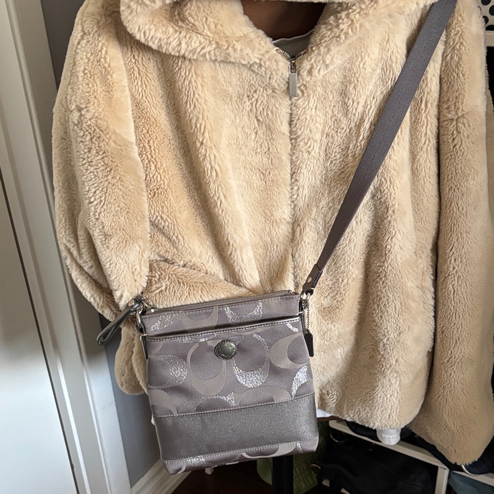 Coach Silver and Gray Crossbody Bag
